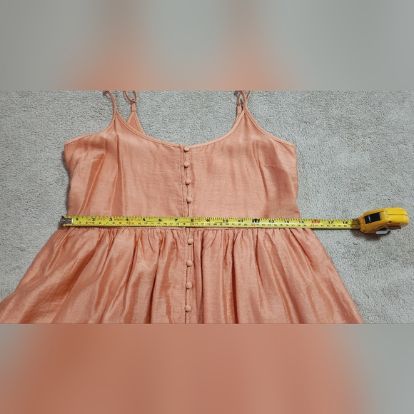 ENDLESS ROSE EXTRA SMALL XS ORANGE BUTTON DETAIL TIERED MAXI MIDI DRESS - Picture 8 of 9